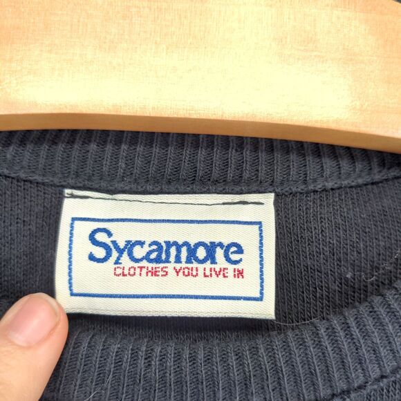 Sycamore Women's Knit Sweater Black Medium Short Sleeve Crew Neck Vintage - Picture 8 of 12